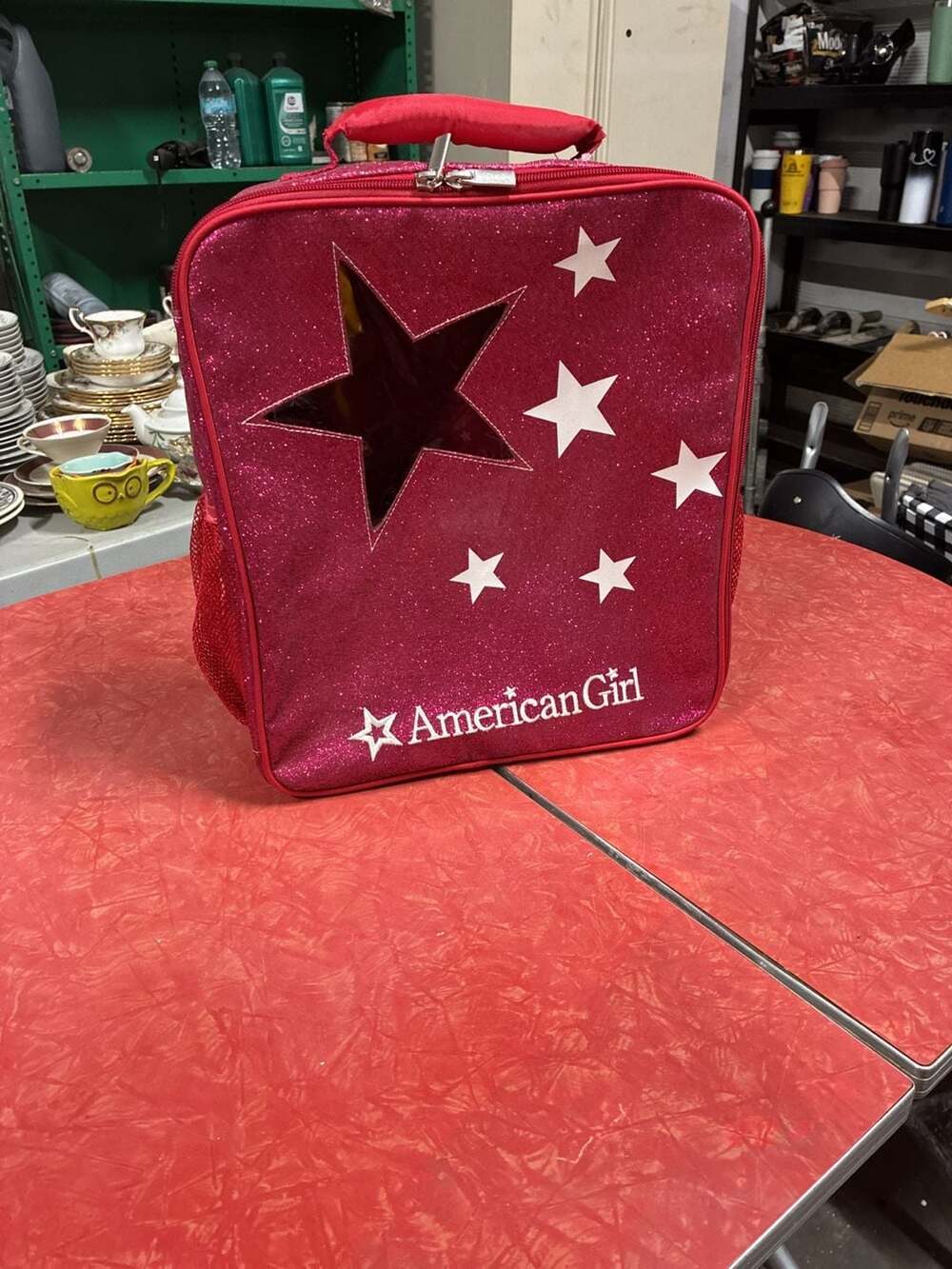 American Girl Sparkle Doll Tote Backpack Pink Star Window